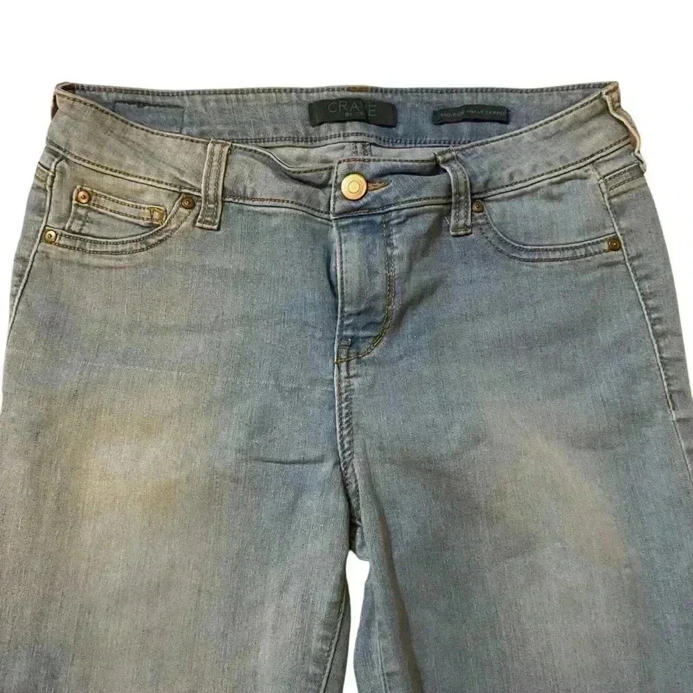Crave By Cp Women's Mid-rise Ankle Skinny Elastic Jeans Light Wash Size 9/29 - Picture 2 of 16